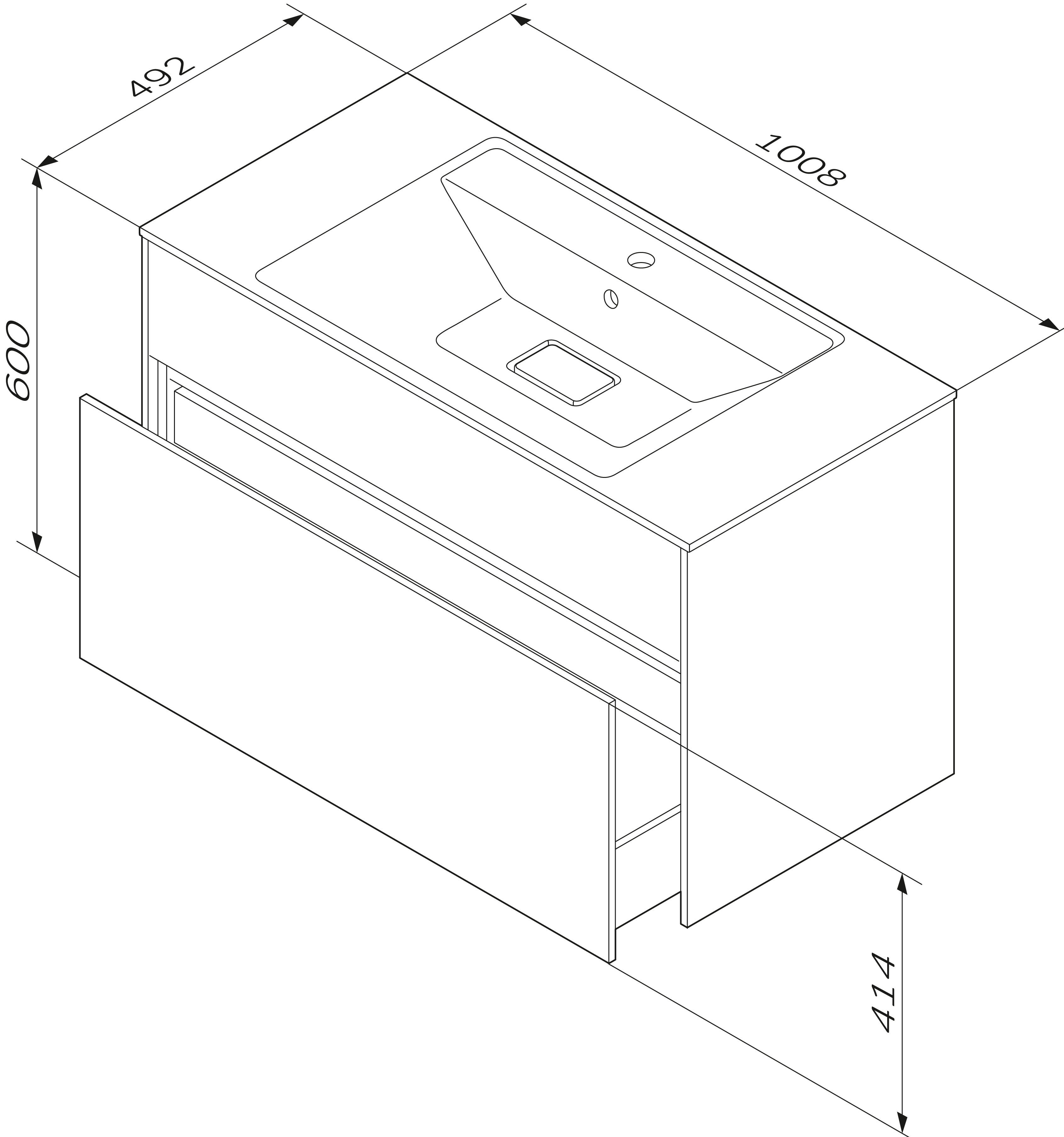 Тумба с раковиной Am.Pm Inspire V2.0 100 графит матовый - 8