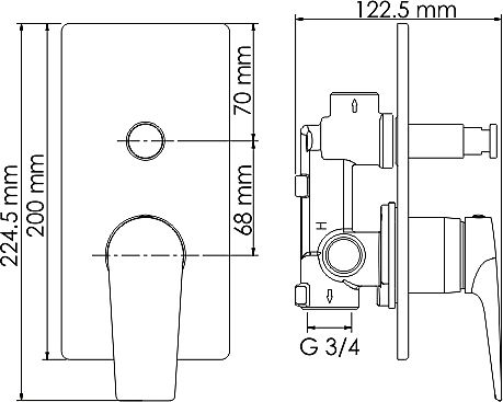 Смеситель Wasserkraft Aisch 5561 для ванны с душем - 1