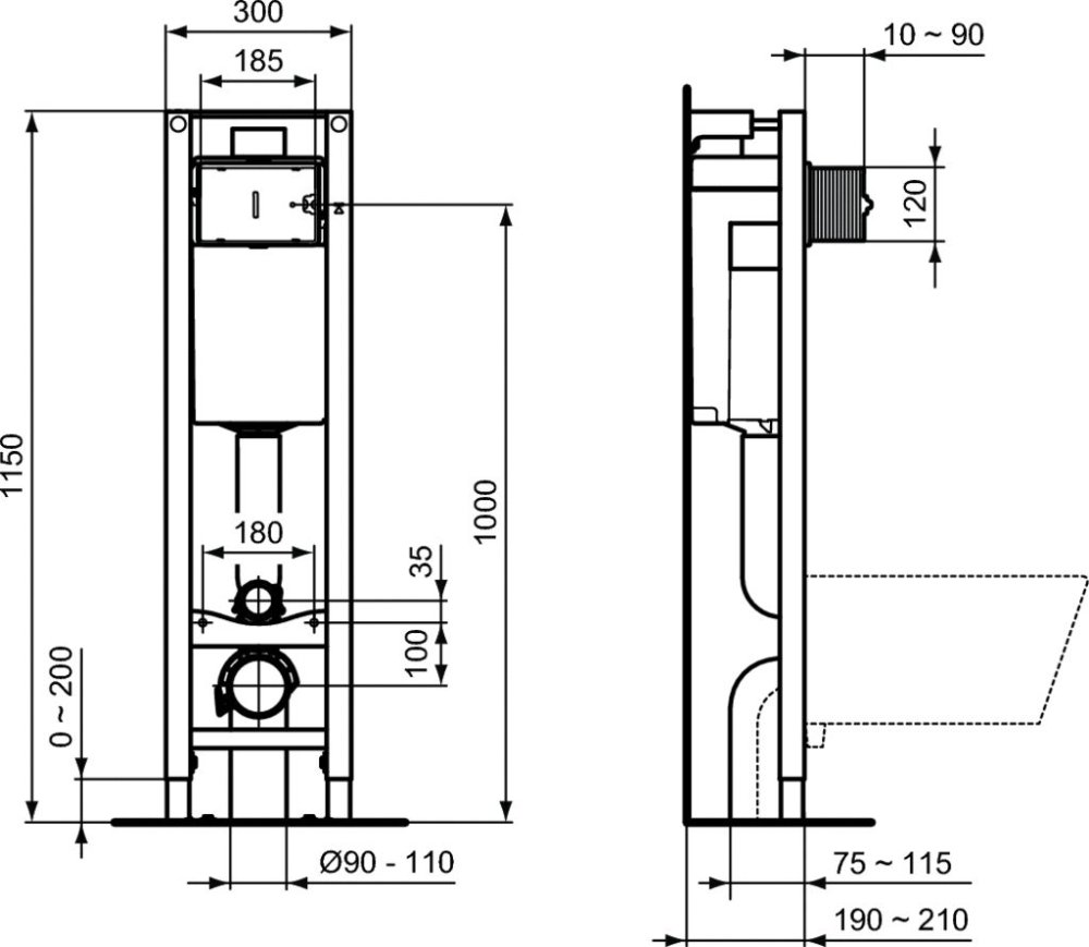 W660101 ПРОМО инсталляция с подвесным унитазом EUROVIT (K881201+E233267) - 2