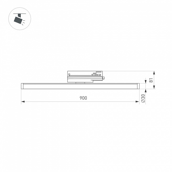 Трековый светодиодный светильник Arlight LGD-Tube-Turn-4TR-L900-30W Day4000 035671 - 2