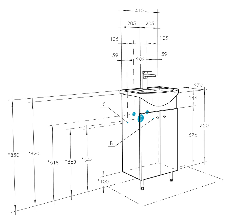 Тумба под раковину Aquaton Мира 41 белый 1A104401MR010 - 6