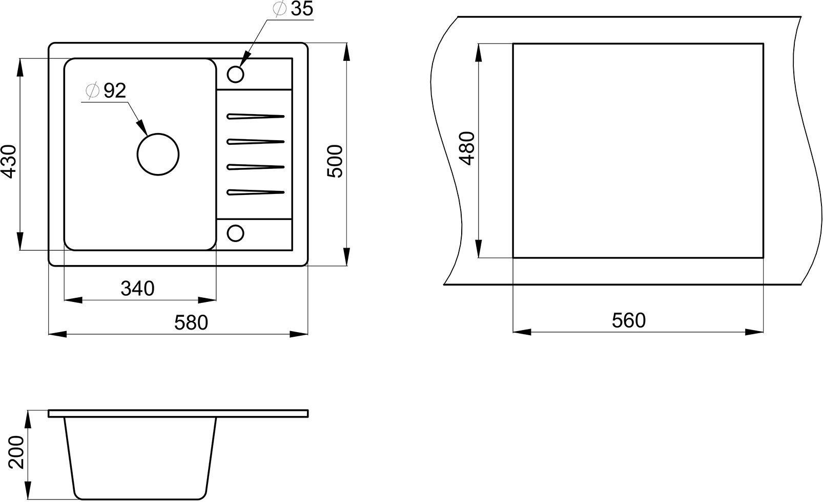 Мойка кухонная Granula Standart ST-5803 классик - 1