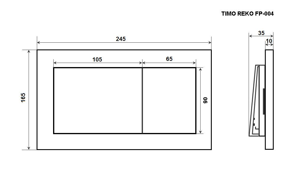 Кнопка смыва TIMO REKO черный матовый  FP-004MB - 1