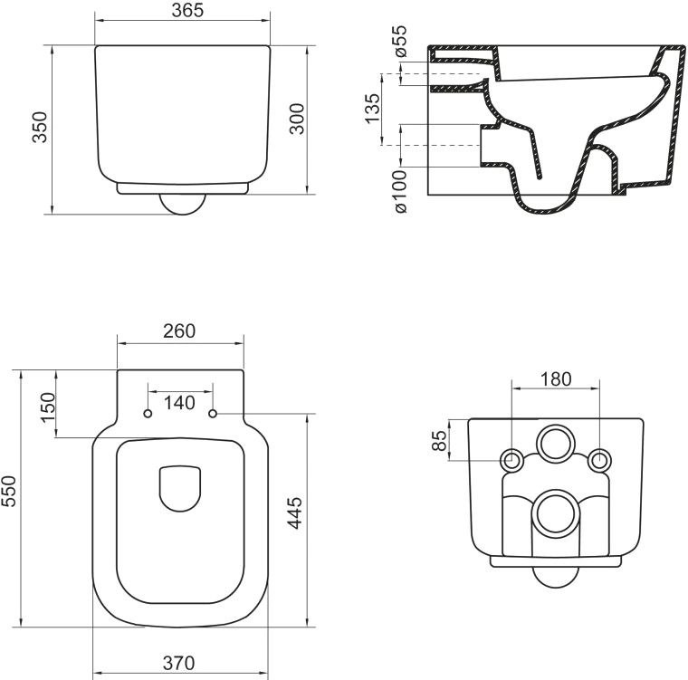 Чаша для унитаза подвесного BelBagno Vaso BB127CH - 6