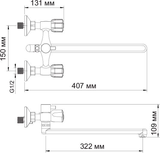 Смеситель Wasserkraft Amper 2902L универсальный - 5