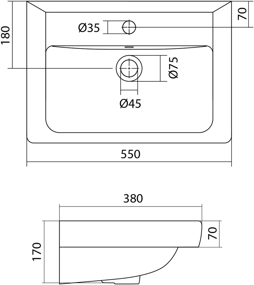 Раковина мебельная Aquaton Тигода мини 55 белый 1WH302127 - 3