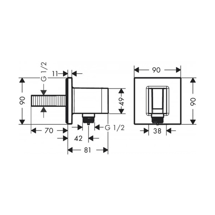 Шланговое подключение Hansgrohe FixFit E черный матовый 26889670 - 1