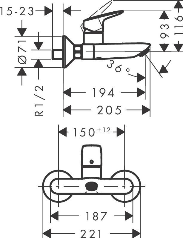 Смеситель Hansgrohe Logis 71225000 для раковины - 1