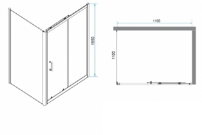 Душевой уголок RGW Passage PA-74 110x110 профиль хром стекло прозрачное 410874111-11 - 2