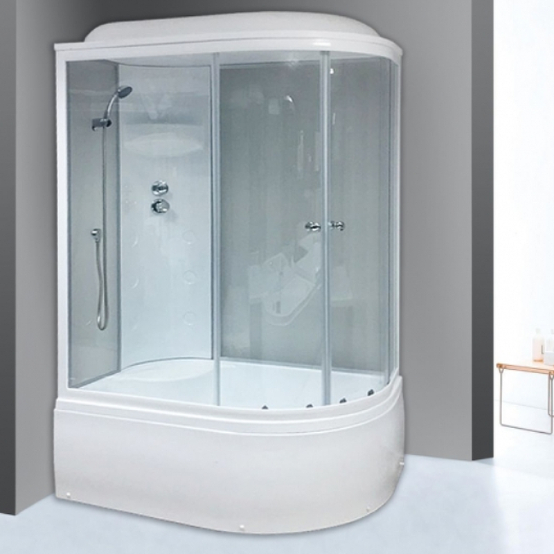 Душевая кабина Royal Bath BK 120x80 L профиль белый стекло прозрачное  RB8120BK4-MT-L - 1