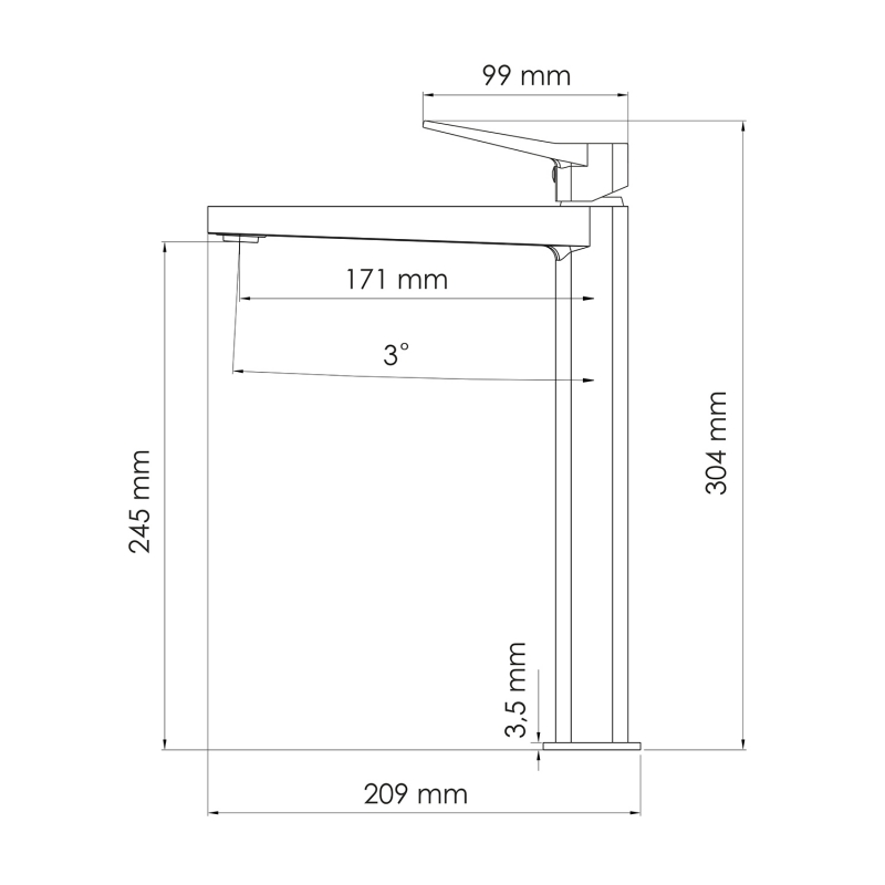 Смеситель для раковины WasserKRAFT Aula хром 1103H - 3