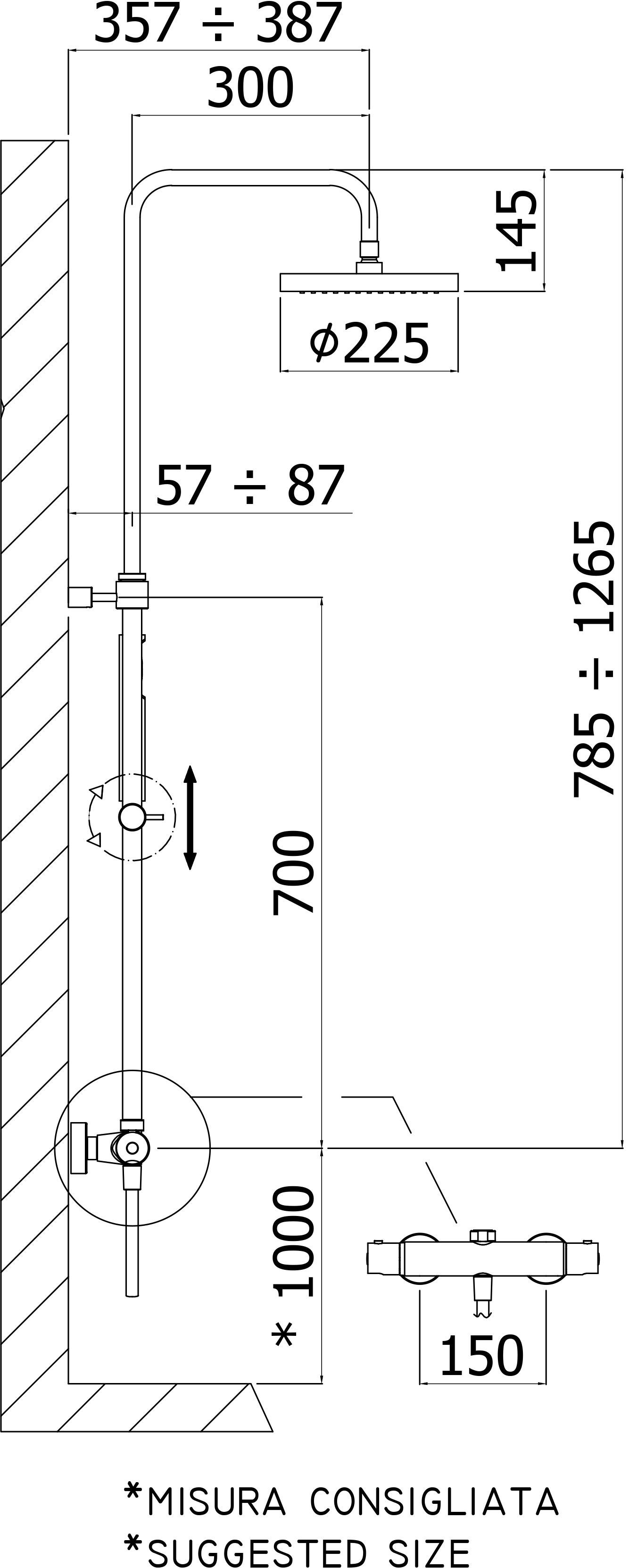 Душевая стойка Paffoni Mini Birillo ZCOL638LIQCR - 1