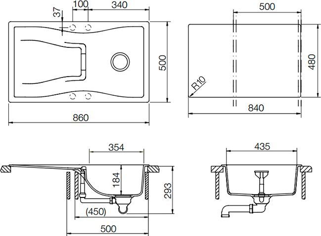 Мойка кухонная Schock Waterfall 45D (D-100) магма 700554 - 1