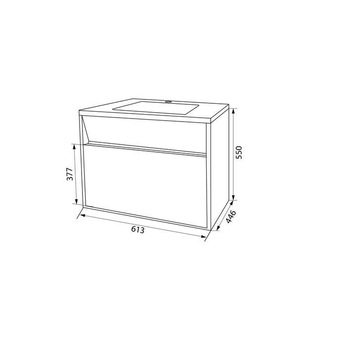 Тумба с умывальником подвесная с ящиками ESP60W0i95K - 1