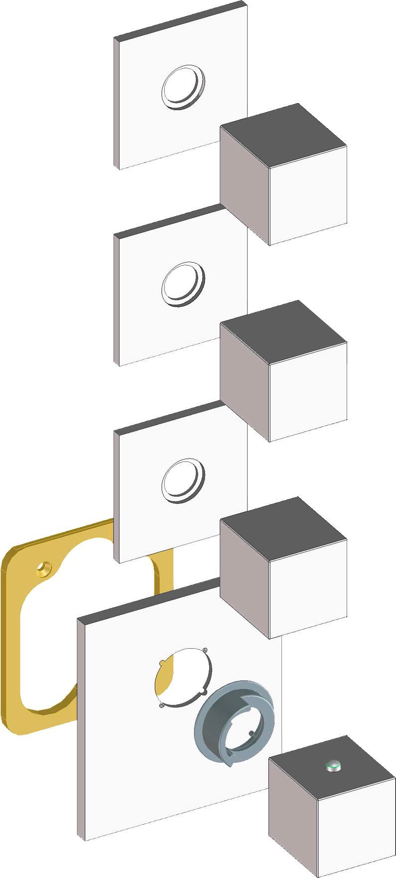 Термостат Bossini Cube 3 Outlets LP Z032205 для ванны с душем, хром Z032205.030 - 2