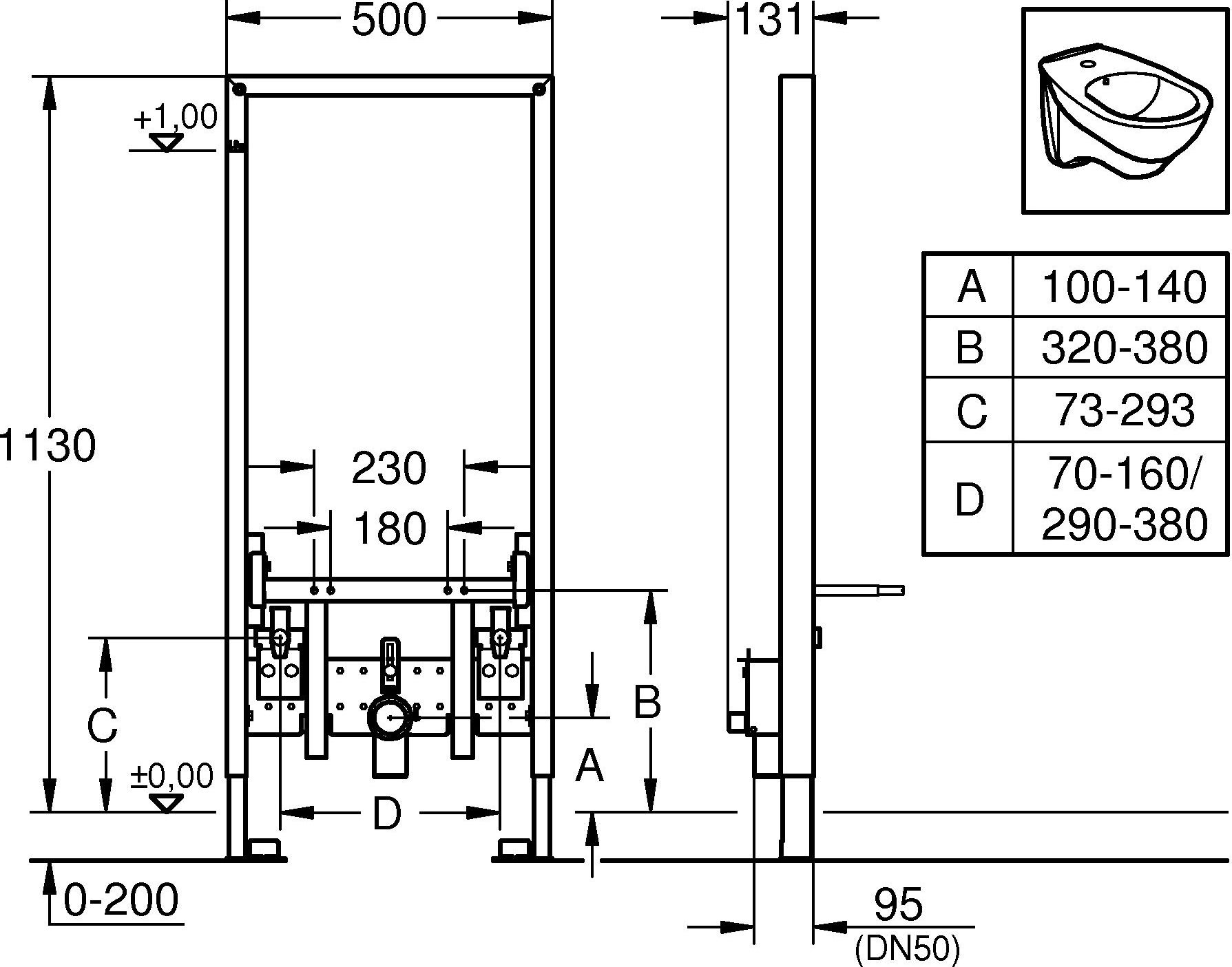 Система инсталляции для биде Grohe Rapid SL 38553001 - 9