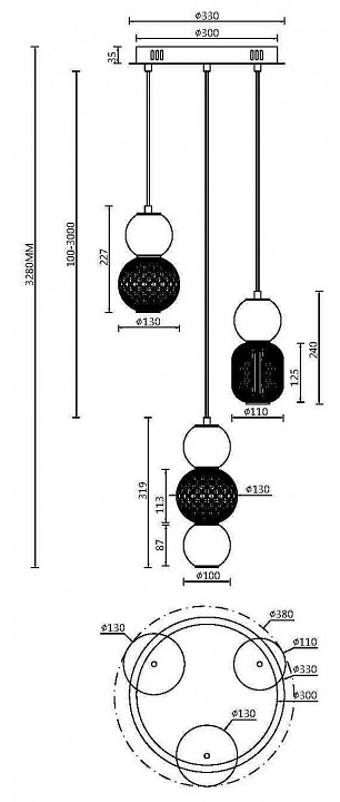 Подвесная люстра Maytoni Drop MOD273PL-L33G3K - 2