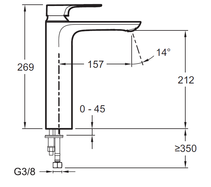 Смеситель Jacob Delafon Aleo+ E72336-CP для раковины - 1