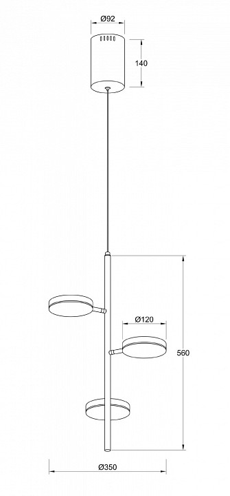 Подвесная светодиодная люстра Maytoni Fad MOD070PL-L18B3K - 3