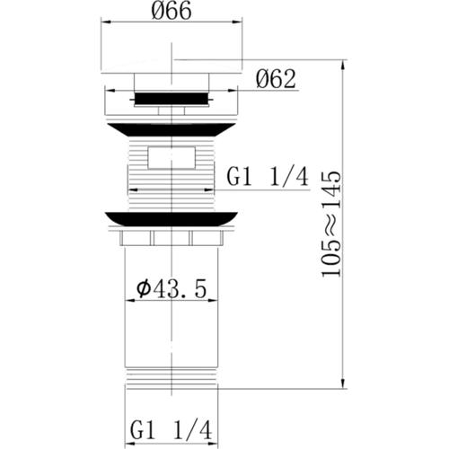 Донный клапан Abber с переливом, белый  AF0010W - 2