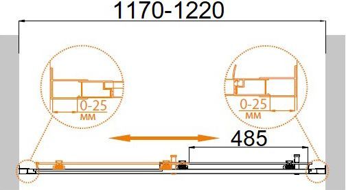 Душевая дверь в нишу Cezares Molveno BF 1 120 C Cr IV MOLVENO-BF-1-120-C-Cr-IV - 2