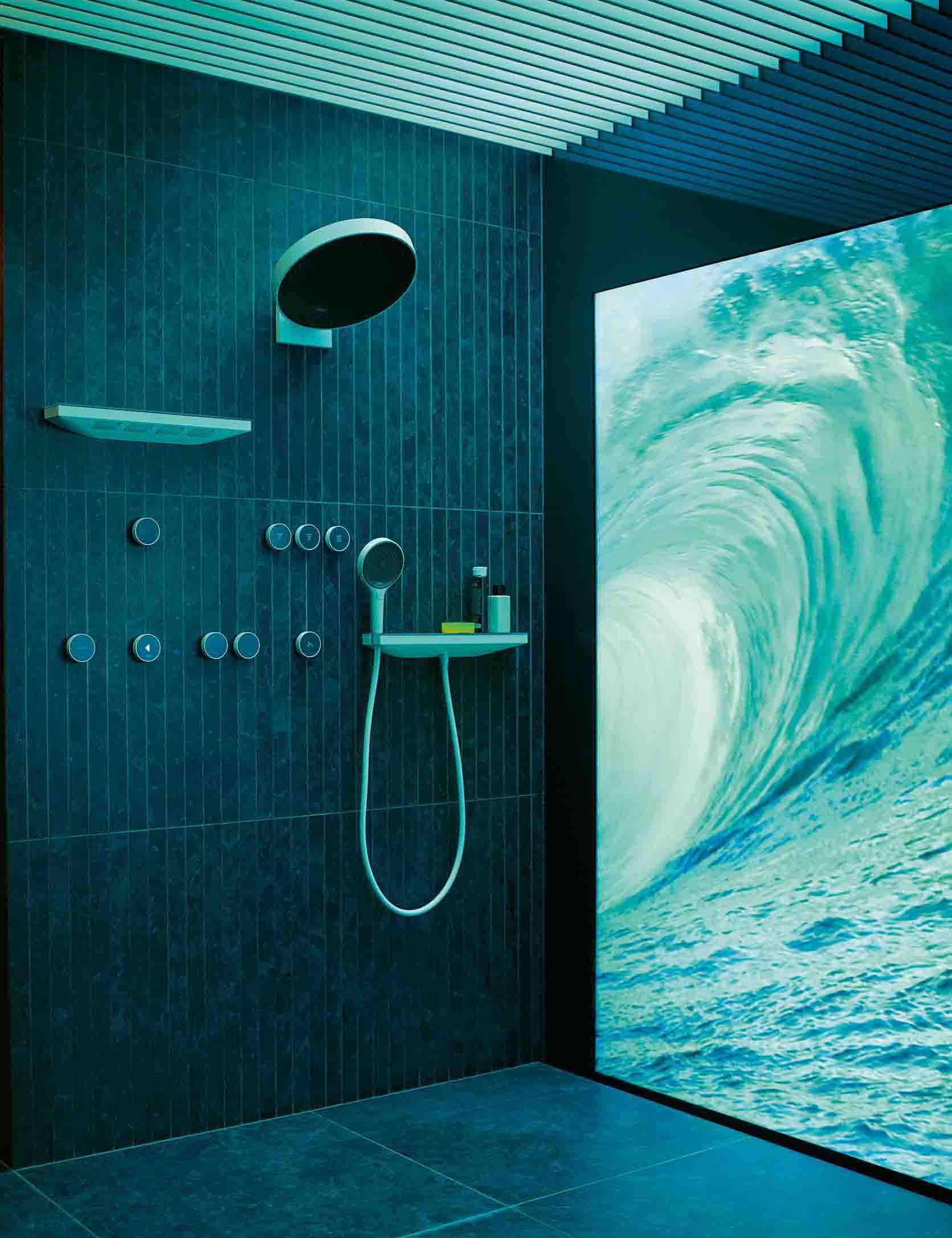 Шланговое подключение Hansgrohe Rainfinity Porter 500 26843700 с полкой и держателем - 8