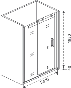 Душевая дверь в нишу Good Door Galaxy WTW-120-C-B профиль черный ГЛ00012 - 4