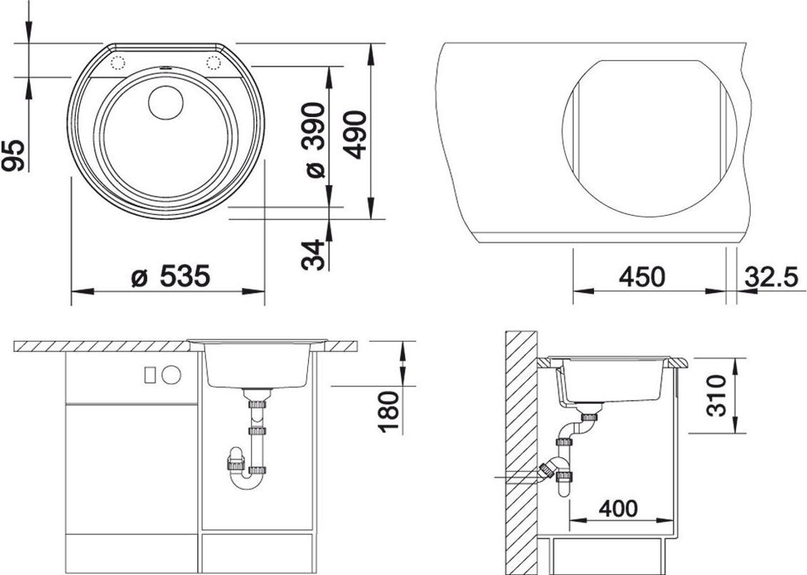 Мойка из гранита Blanco Rondoval бежевый  515672 - 8
