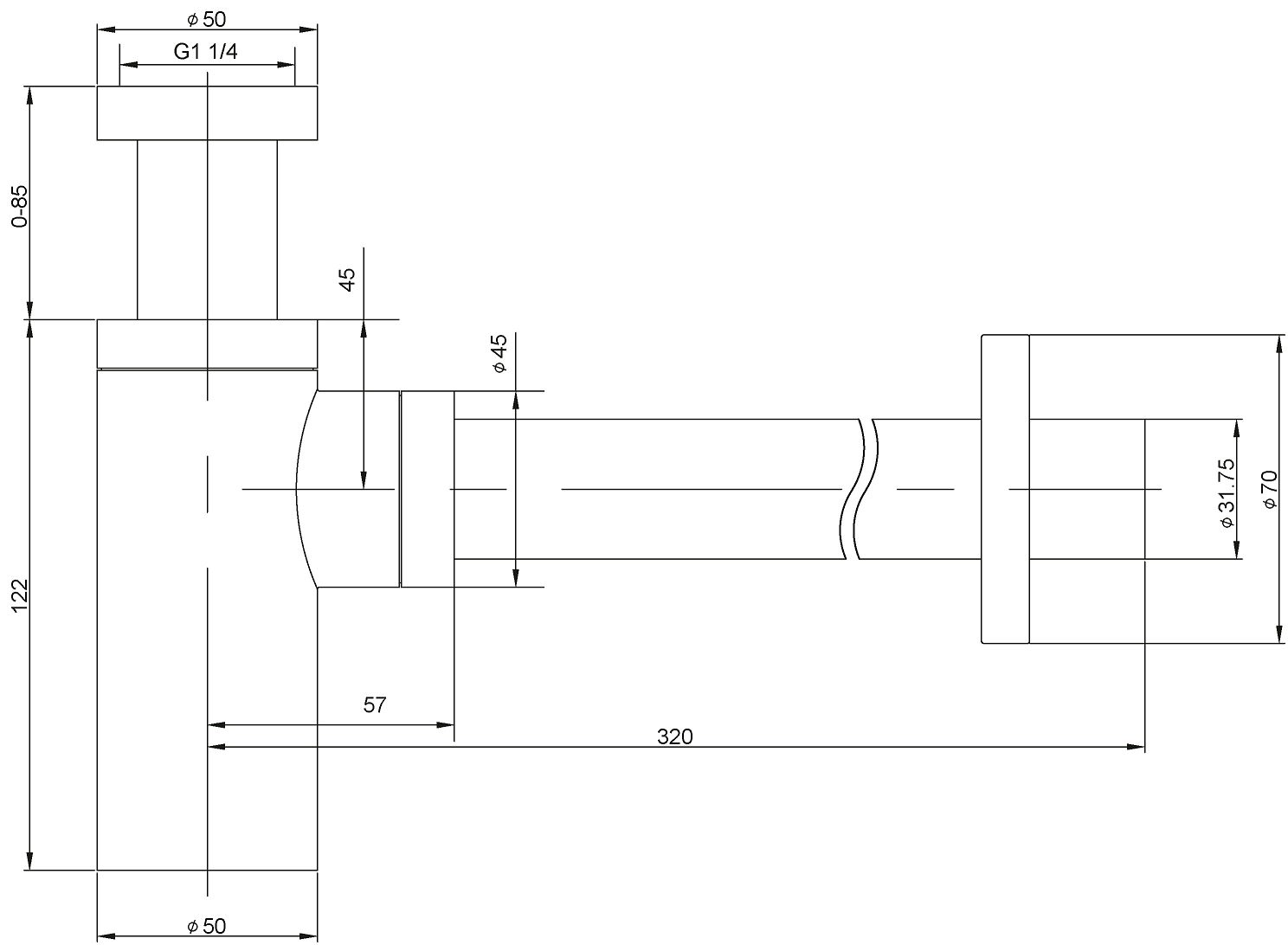 Сифон для раковины Timo 958/00L - 1