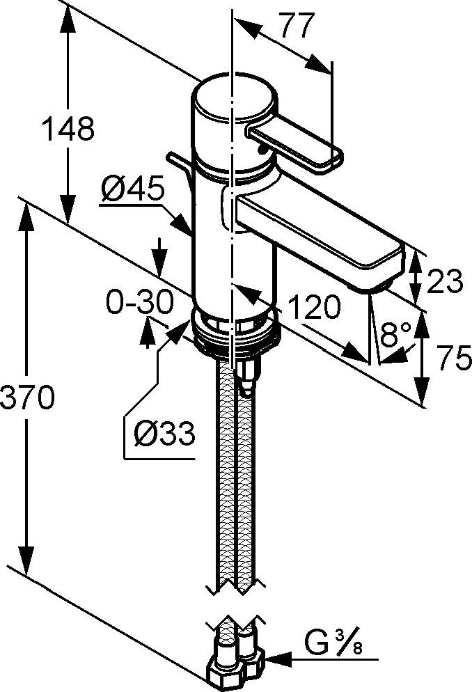 Смеситель Kludi Zenta XL для раковины 382609175 - 4