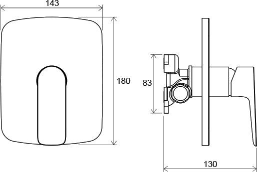 Смеситель для душа Ravak R-Box хром  X070089 - 3