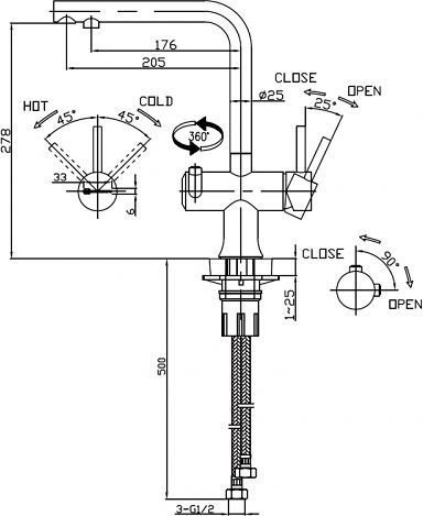 Смеситель Omoikiri Hotaru GM-WH для кухонной мойки 4994053 - 2