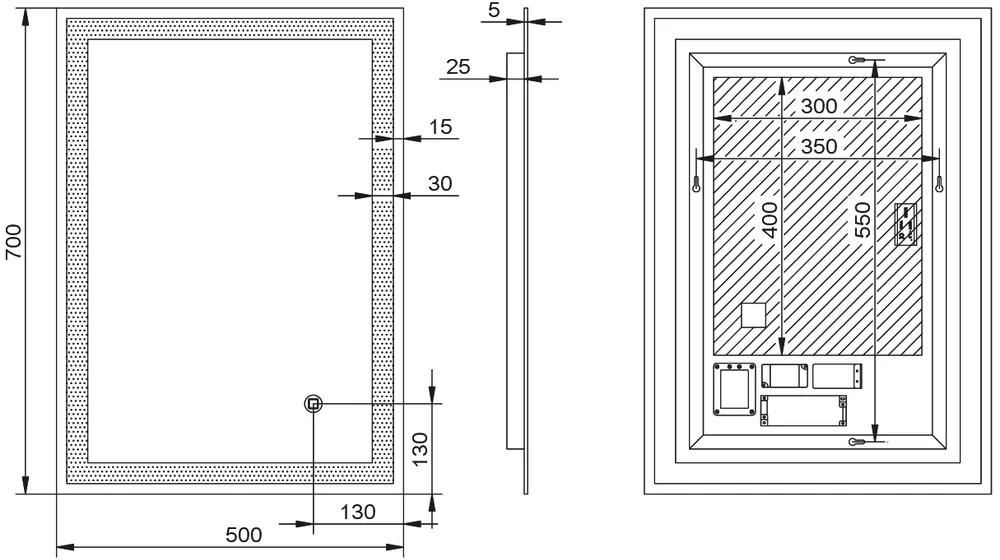 Зеркало Esbano 50х70 с подсветкой  ESMI3429FRD - 2