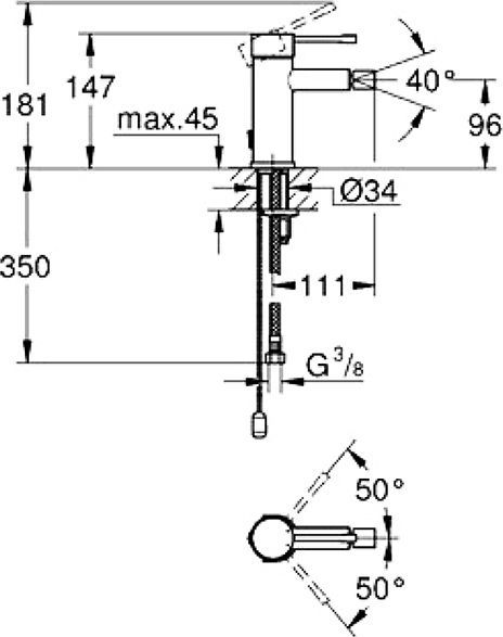 Смеситель Grohe Essence New 32934001 для биде - 1