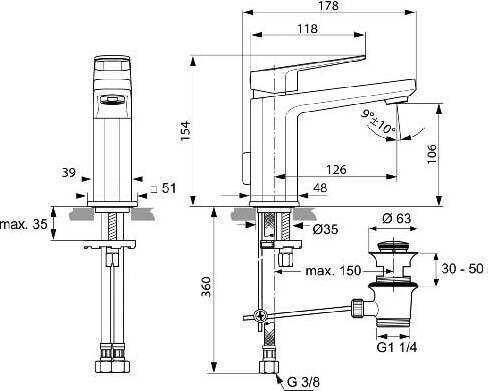 Смеситель для раковины Ideal STANDARD Tonic II хром  A6326AA - 2