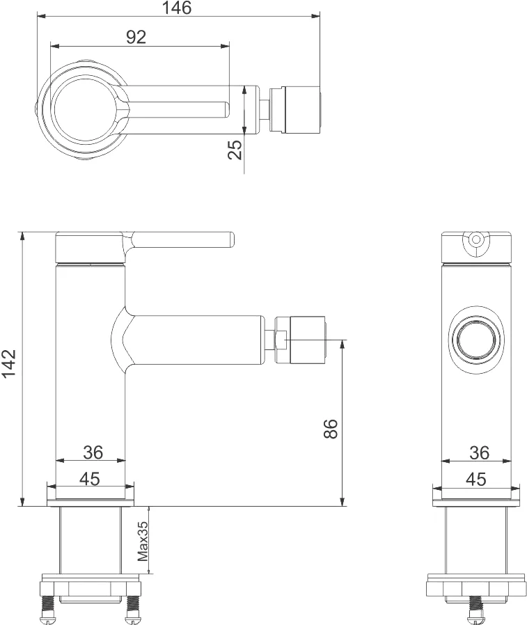 Смеситель для биде Excellent Pi золото AREX.1203GL - 1