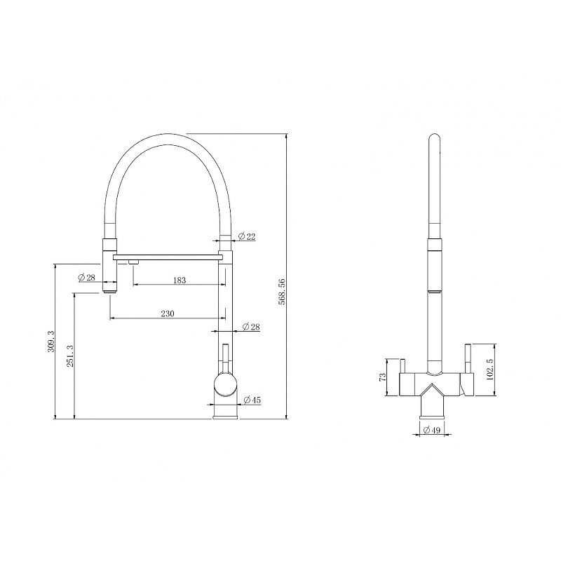 Смеситель для кухни Abber Wasser Kreis черный матовый AF81141B - 2