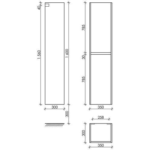 Шкаф-пенал Sancos Smart 35 белый, глянцевый  PSM35W - 2