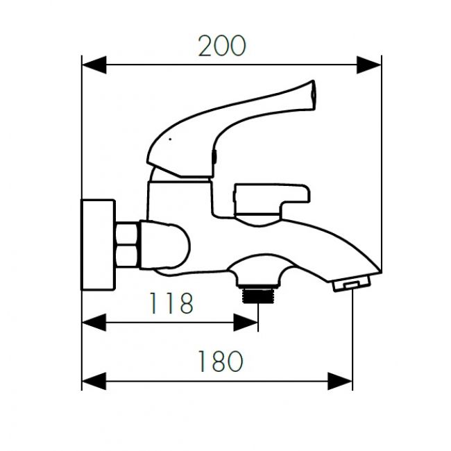 Смеситель Kaiser Comba для ванны с душем, бронза 48022-1 - 1