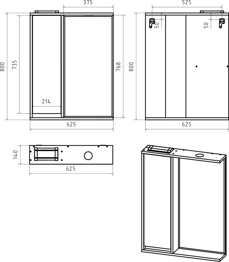 Зеркало Brevita Balaton 65 L, белое  BAL-04065-01-Л - 4