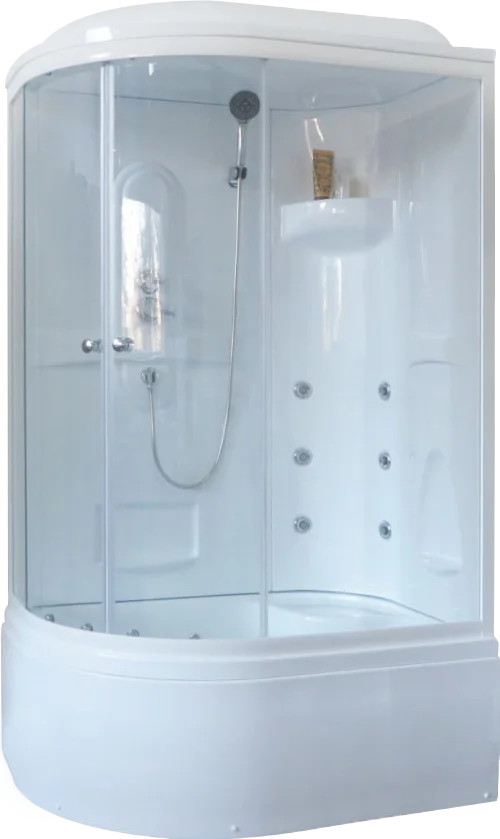 Душевая кабина Royal Bath 120х80 правая белая стекло прозрачное с гидромассажем RB8120ВК2-Т-R - 0