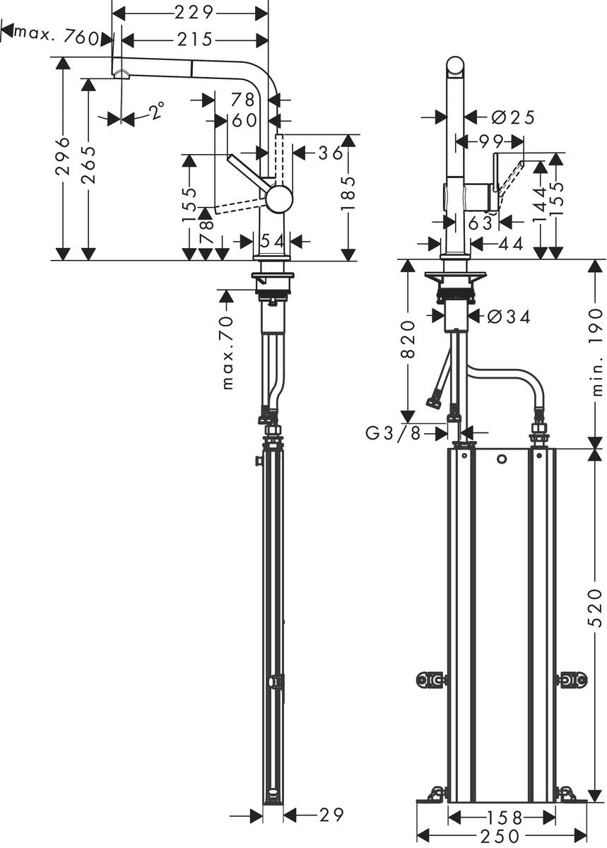 Смеситель Hansgrohe Talis 72809000 для кухонной мойки - 2