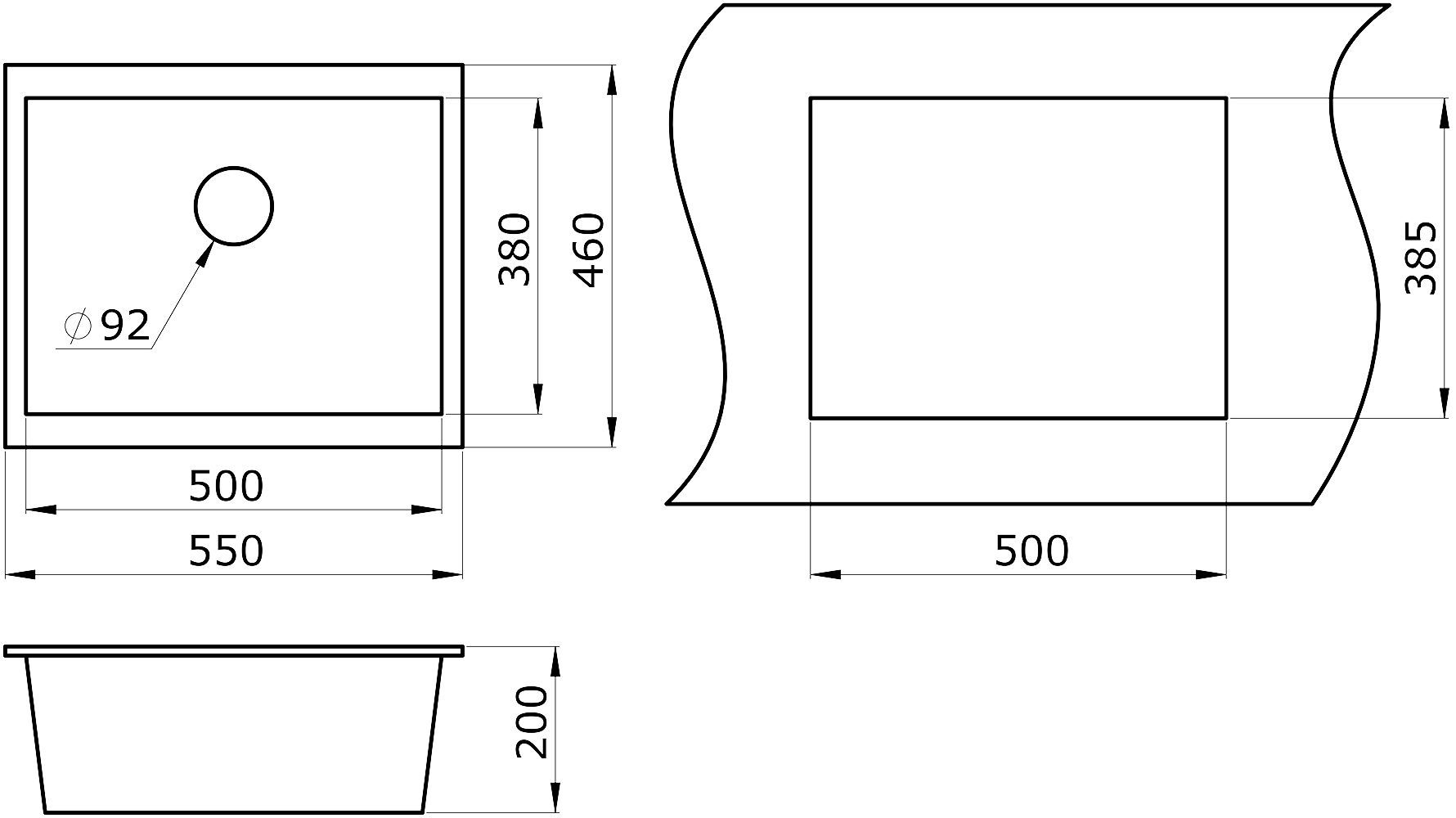 Мойка кухонная Paulmark Gera 55 черный матовый PM205546-BLM - 2