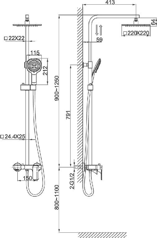 Душевая стойка D&K   DA1433712A02 - 3