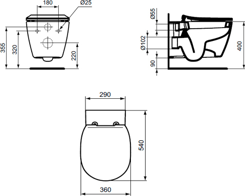 Унитаз подвесной Ideal Standard Connect AquaBlade безободковый E047901 - 7