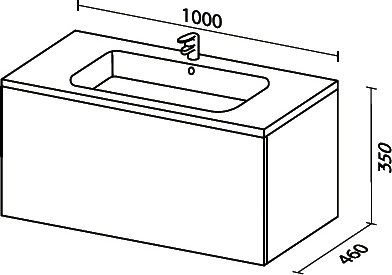 Тумба с раковиной Sanvit Кубэ-1 100 белый глянец - 3