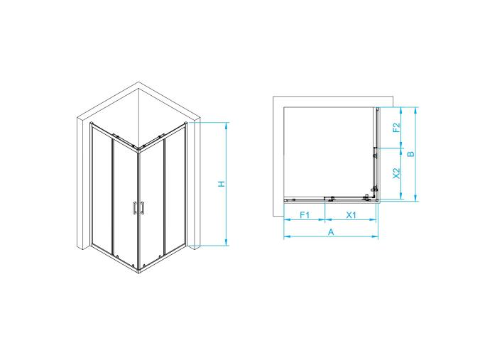 Душевой уголок Rgw Passage 90x100 чёрный стекло прозрачное 350804090-14 - 1