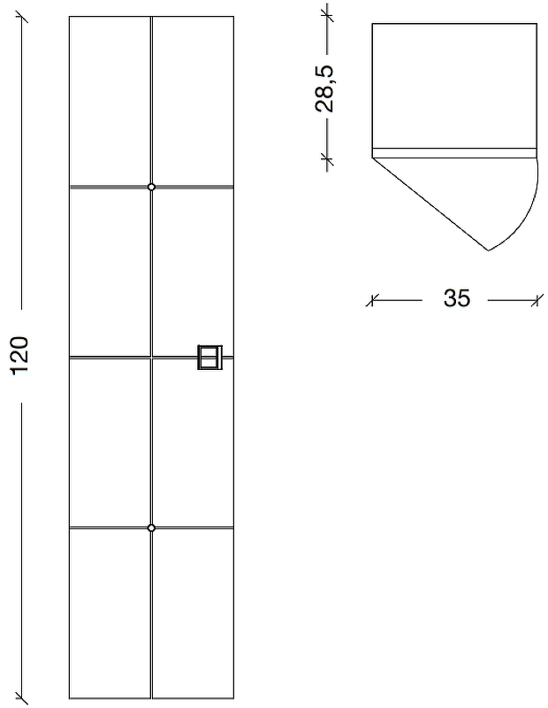 Шкаф пенал Armadi Art Vallessi Avantgarde Piazza 35 подвесной черный - хром 844-BCR - 3