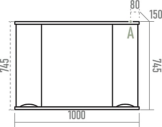 Зеркало-шкаф Misty Атлантик 100 белое матовое П-Атл-4100-010 - 2