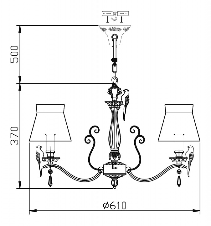 Подвесная люстра Maytoni Bird ARM013-06-W - 4